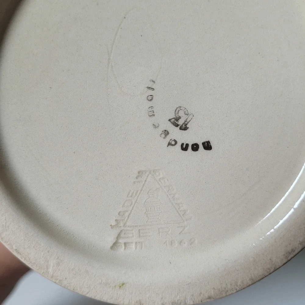 Vintage Thewalt German Beer Stein Lidded Der Rhein Map Castle Relief Handpainted